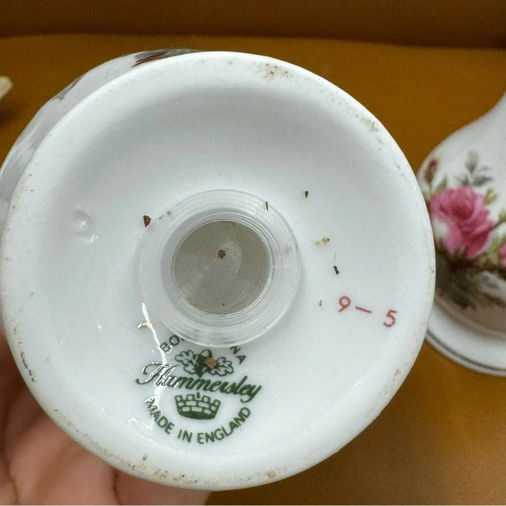 Bone China Salt & Pepper Set Grandmother's Rose by Hammersley Made in England